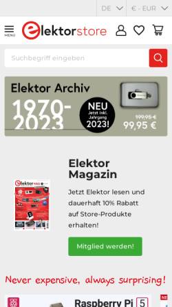 Vorschau der mobilen Webseite www.elektor.de, Elektor
