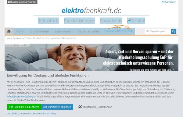 Vorschau von www.elektrofachkraft.de, Elektrofachkraft