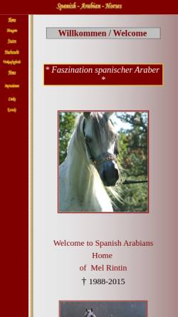 Vorschau der mobilen Webseite www.spanish-arabian.purespace.de, Spanisch Arabian Horses, Weilheim/Teck