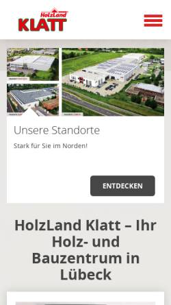 Vorschau der mobilen Webseite www.klatt.de, HolzLand Friedrich Klatt GmbH