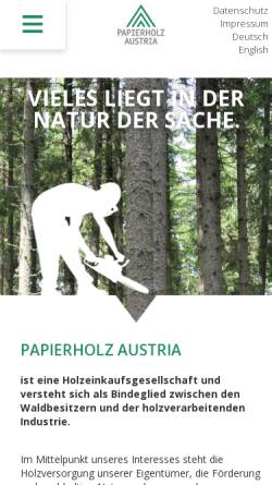 Vorschau der mobilen Webseite www.papierholz-austria.at, Papierholz Austria Ges.m.b.H.