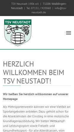 Vorschau der mobilen Webseite www.tsv-neustadt.de, TSV Neustadt 1906