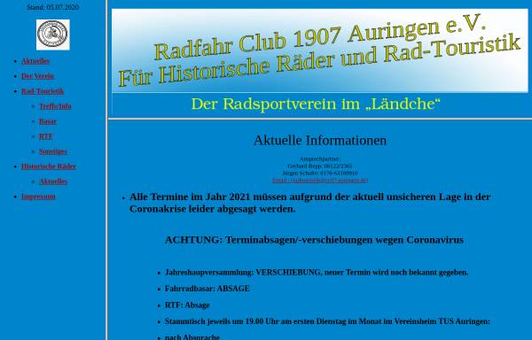 Vorschau von www.rc07-auringen.de, Radfahr Club RC07 Auringen e.V.