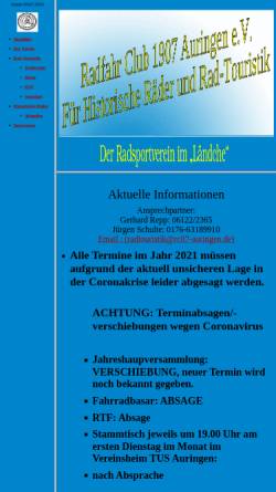 Vorschau der mobilen Webseite www.rc07-auringen.de, Radfahr Club RC07 Auringen e.V.