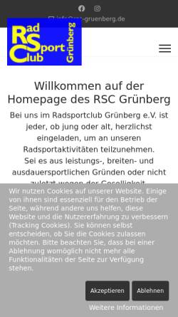 Vorschau der mobilen Webseite www.rsc-gruenberg.de, Radsportclub Grünberg