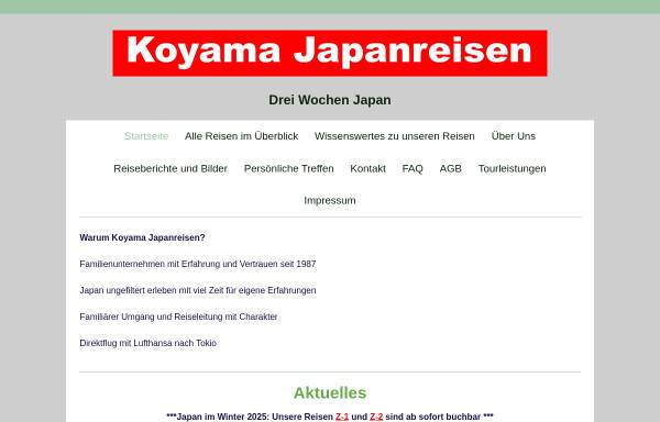 Vorschau von www.koyamajapanreisen.de, Koyama Japanreisen, Inhaber Shoji Koyama