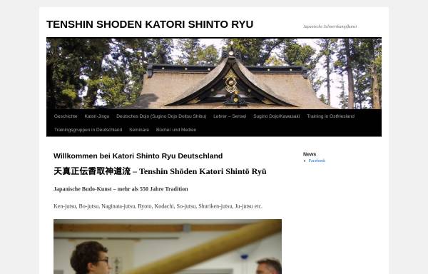 Vorschau von www.katorishintoryu.de, Tenshin Shoden Katori Shinto Ryu