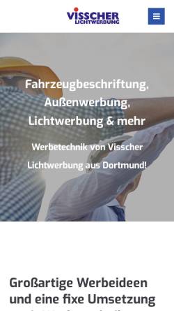 Vorschau der mobilen Webseite www.visscher-lichtwerbung.de, Visscher Lichtwerbung