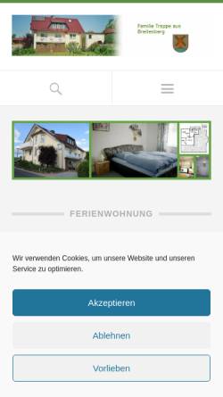 Vorschau der mobilen Webseite www.trappe-frank.de, Ferienwohnung Familie Trappe