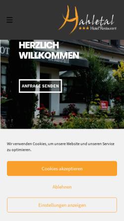 Vorschau der mobilen Webseite www.hotel-hahletal.de, Hotel-Restaurant Hahletal