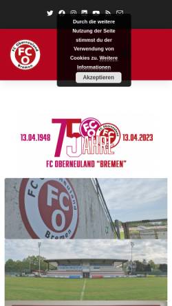 Vorschau der mobilen Webseite fcoberneuland.org, FC Oberneuland