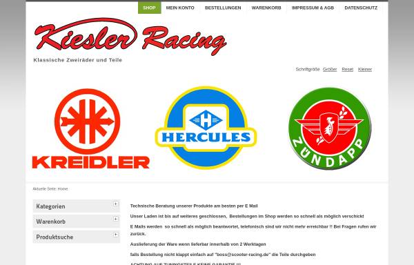 Vorschau von www.scooter-racing.de, Kiesler-Racing, Jürgen Wörner