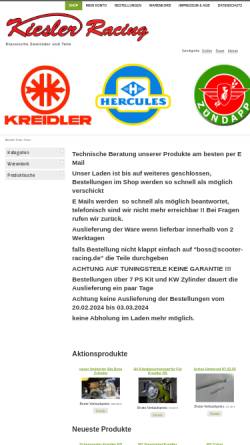 Vorschau der mobilen Webseite www.scooter-racing.de, Kiesler-Racing, Jürgen Wörner