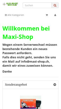 Vorschau der mobilen Webseite www.maxi-shop.ch, Maxi-Shop, P. Schaub