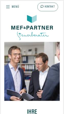 Vorschau der mobilen Webseite www.steuerberater-mef.de, Steuerberater MEF - Mohr, Erichsen, Feddersen, Dührsen, Lüttschwager