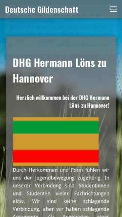 Vorschau der mobilen Webseite www.dhg-hannover.de, DHG Hannover Hermann Löns