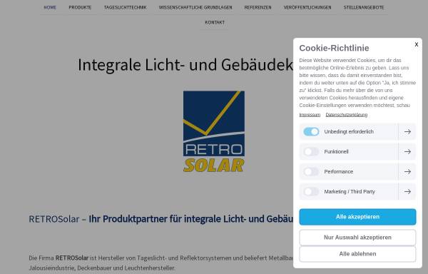 Vorschau von www.retrosolar.de, RETROSolar Gesellschaft für Tageslichtsysteme mbH