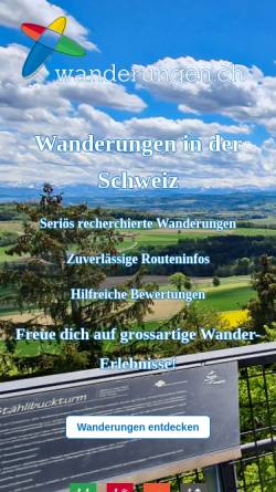 Vorschau der mobilen Webseite www.wanderungen.ch, Tourenguide Schweiz