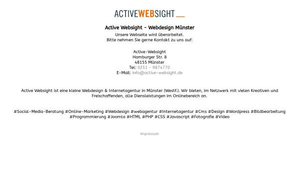Vorschau von www.active-websight.de, Active-Websight - Webdesign & Internetagentur