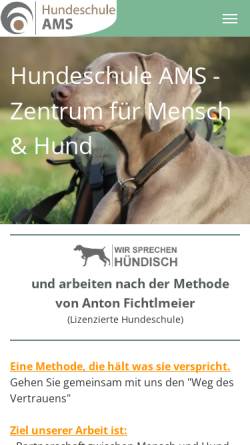 Vorschau der mobilen Webseite www.ams-luenen.de, A-M-S Hundeschule