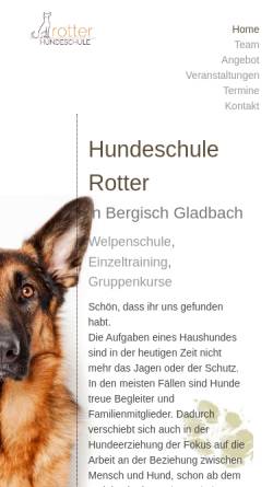 Vorschau der mobilen Webseite www.hundeschule-rotter.de, Bergische Hundeschule