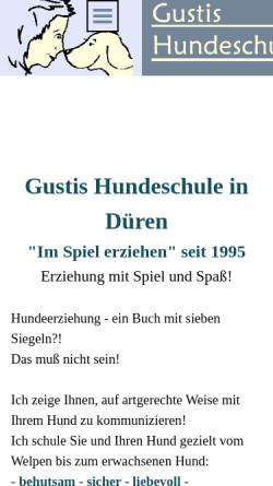 Vorschau der mobilen Webseite www.gustis-hundeschule.de, Gustis Hundeschule
