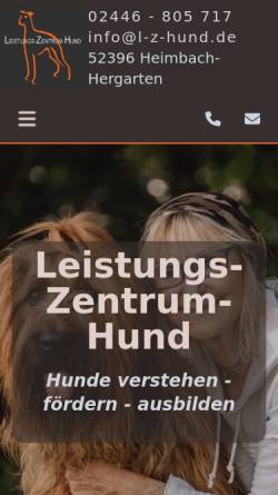 Vorschau der mobilen Webseite www.l-z-hund.de, Leistungs-Zentrum-Hund