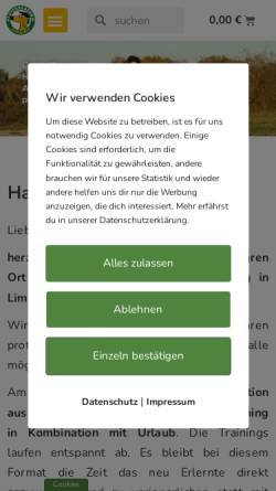 Vorschau der mobilen Webseite www.pfotenakademie.de, Pfotenakademie - Hundeschule & Seminarzentrum