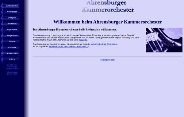 Vorschau von www.ahrensburger-kammerorchester.de, Ahrensburger Kammerorchester