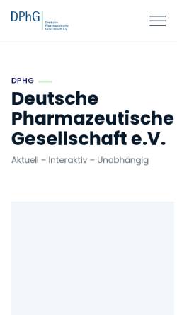 Vorschau der mobilen Webseite www.dphg.de, Deutsche Pharmazeutische Gesellschaft