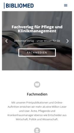 Vorschau der mobilen Webseite bibliomed.de, Bibliomed Medizinische Verlagsgesellschaft mbH