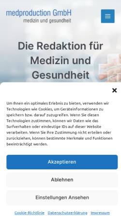 Vorschau der mobilen Webseite www.medproduction.de, Dr. Waitz Medproduction