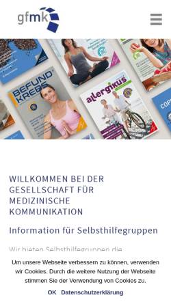 Vorschau der mobilen Webseite www.gfmk.de, gfmk KG Verlagsgesellschaft
