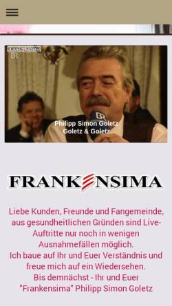 Vorschau der mobilen Webseite www.goletzmusik.de, Frankensima