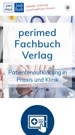 Vorschau der mobilen Webseite www.perimed.de, perimed Fachbuch Verlag Dr. med. Straube GmbH