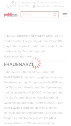 Vorschau der mobilen Webseite publimed.de, publimed Medizin und Medien GmbH
