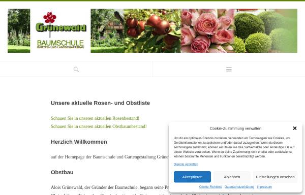 Vorschau von www.baumschule-gruenewald.de, Grünewald Baumschulen Gartengestaltung