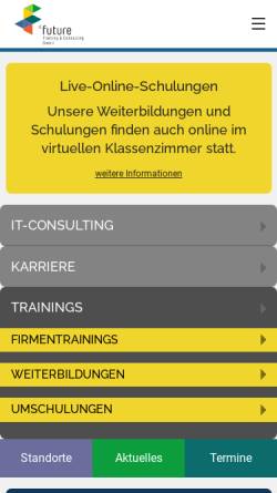 Vorschau der mobilen Webseite www.futuretrainings.com, Future Training & Consulting GmbH