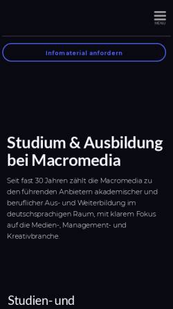 Vorschau der mobilen Webseite www.macromedia.de, Macromedia GmbH