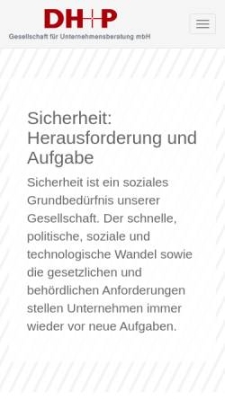 Vorschau der mobilen Webseite www.dhp-beratung.de, DH+P Gesellschaft für Unternehmensberatung mbH