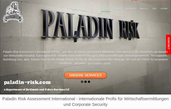 Vorschau von www.paladin-risk.com, Paladin Risk Assessment International (PRAI) by EU Brillstein Security Agency BV Inc.