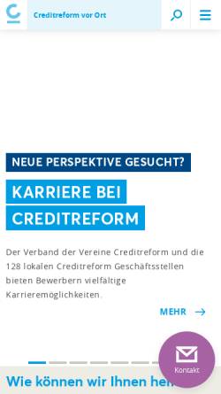 Vorschau der mobilen Webseite www.creditreform.de, Creditreform Deutschland