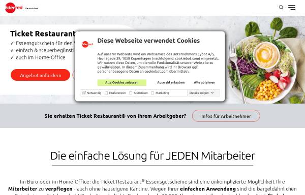 Vorschau von www.edenred.de, Ticket Restaurant Deutschland - Accor Services GmbH