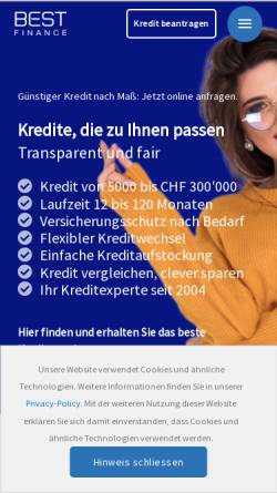 Vorschau der mobilen Webseite www.bestfinance.ch, Best-Finance GmbH