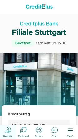 Vorschau der mobilen Webseite www.creditplus.de, Creditplus Bank AG