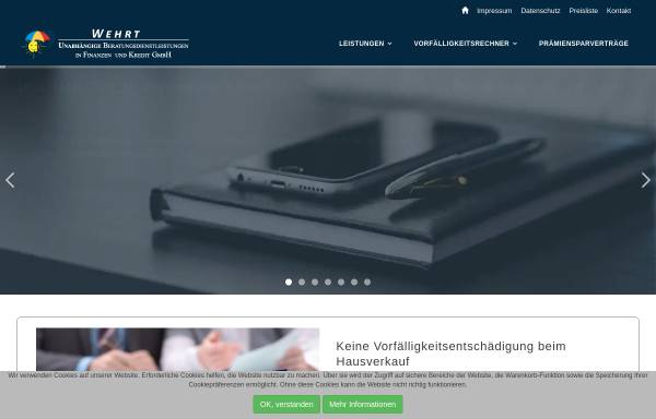 Vorschau von www.wehrt.de, Wehrt Unabhängige Beratungsdienstleistungen in Finanzen und Kredit GmbH