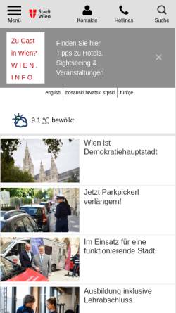 Vorschau der mobilen Webseite www.wien.gv.at, Wien Online