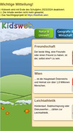 Vorschau der mobilen Webseite kidsweb.wien, Kids-Web Austria