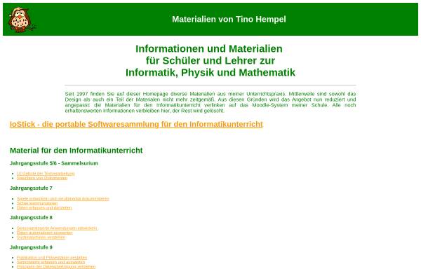 Vorschau von www.tinohempel.de, Materialien von Tino Hempel