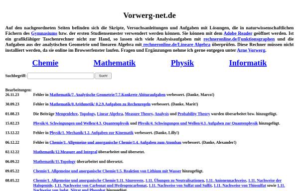 Poenitz-Net: Mathematik, Chemie, Informatik